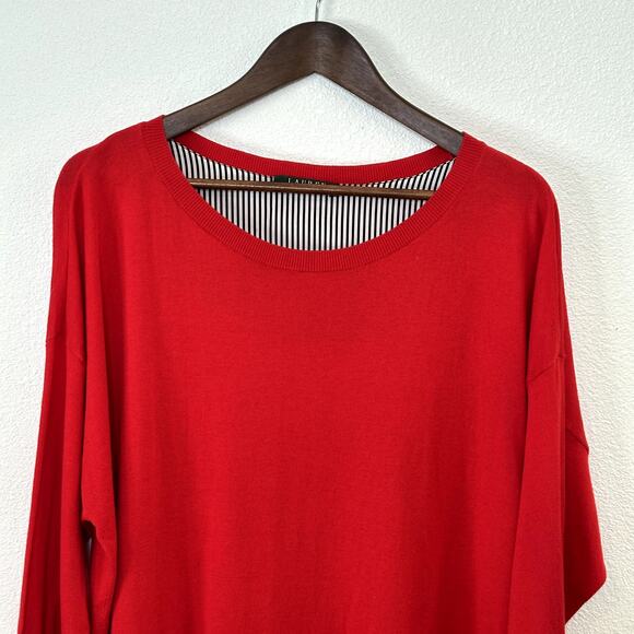 LAUREN RALPH LAUREN Twofer Red Sweater Size 14 Preppy Classic Business Casual - Picture 2 of 10